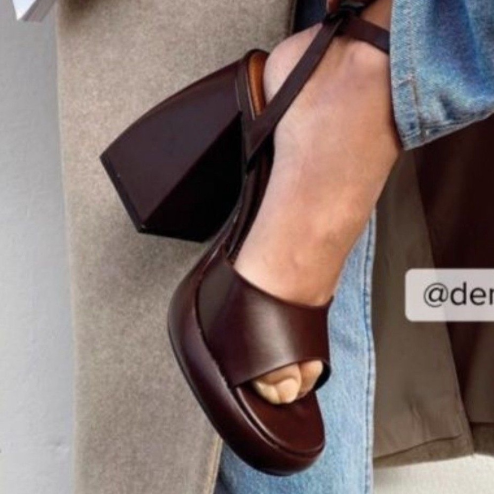 NA-KD Women's Brown Heeled Sandals
